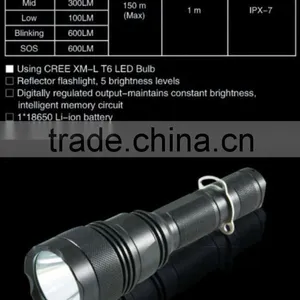 F18 Xm-l t6 Led Rechargeable Camping Police Torch Flashlight thumbnail-5