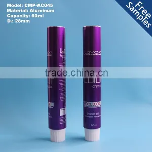 D28mm Aluminum Color Cream Tube With White Plastic Cap thumbnail-1