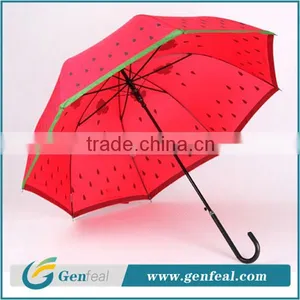 21 Inch Polyester Fabrice Fruit Design Red Automatic Ladies Umbrella thumbnail-1
