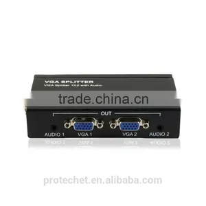 Metal Case 2 Port VGA Splitter 1 In to 2 Out Dual Display Video Amplifier Bandwidth to 500MHz thumbnail-2