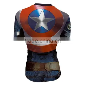 Wholesale Clothing Apparel Shorts Sports Running Tights Spandex Slim 3D Printing t Shirt thumbnail-3