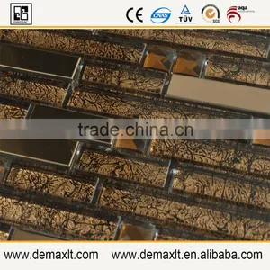 Brown Crystal Strip Glass Mosaic Tile for Balcony Wall Decor thumbnail-4