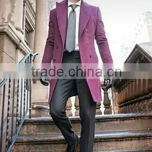 Glam 2016 Slim Fit Purple Latest Coats Design for Men thumbnail-2