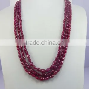 Dyed Ruby Oval Beads Loose Beads Calibrated Necklace thumbnail-5