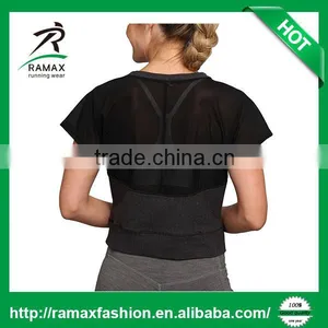 Ramax Custom Women Sports French Terry Wholesale Crewneck Short Sleeve Sweatshirt Tops thumbnail-3