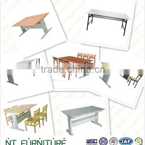 Modern Book Case Mdf School Library Furniture Student Desk and Chair thumbnail-1