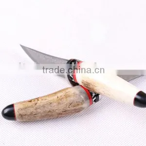 OEM Wild Antlers Deer Horn Damascus Small Collection Knife thumbnail-2