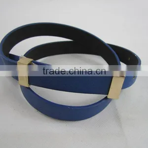 Blue Cheap Skinny PU Leather Ladies Belts thumbnail-3