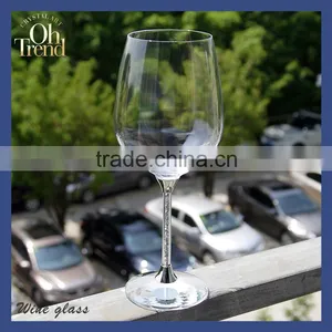Wholesale 550 ml Goblet Crystal Stylish Red Wine Glasses/ Drinking Glasses Wine Glass With Silver Stem for Patty thumbnail-1