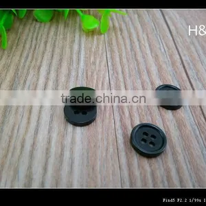 18L Thin Edge 4-hole Resin Black Shirt Button thumbnail-1