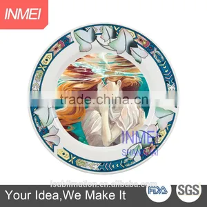High Quality 8" Rim Plate With Design-lotus Leaf, Sublimation, Dinner Plates thumbnail-2