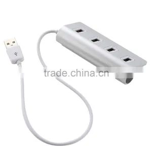 Multi 4 Port Aluminum Man Usb 2.0 Hub From China Suppliers With Blue LED Indicator Lights thumbnail-2
