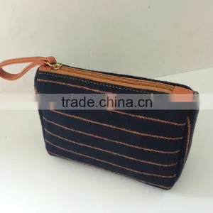 New Arrivel Strip Woolen Fabric Women Tote Bag With Cosmetic Bags thumbnail-5