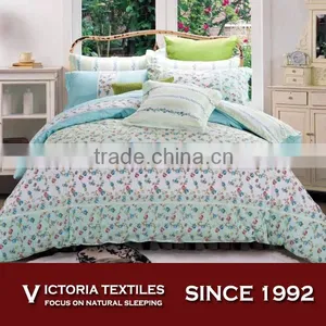 100% Cotton Aqua Comforter Set Scattered Vine Floral Bed In A Bag Full Size Bedding thumbnail-1