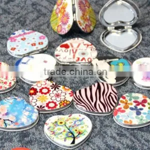 Unique Desktop Compact Mirror PU Leather Makeup Cosmetic Mirror Foldable Table Mirror thumbnail-3