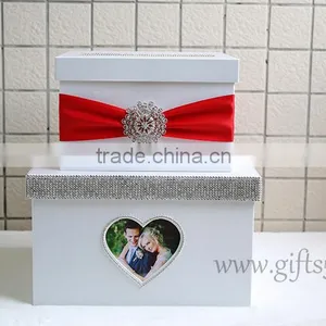 Elegant White Wedding Money Box in Handmade With Photo Frame thumbnail-1