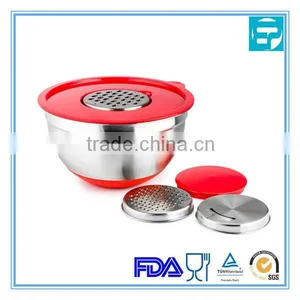 3pcs Set Stainless Steel Mixing Bowls With Silicone Bottom thumbnail-1