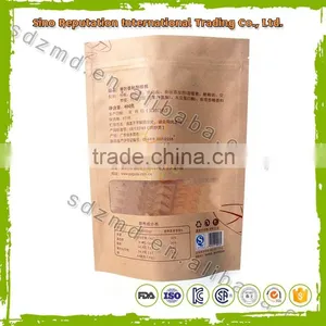 Food Grade Kraft Paper Bags Manufacturers, Brown Paper Kraft Bag With Window and Zipper thumbnail-3