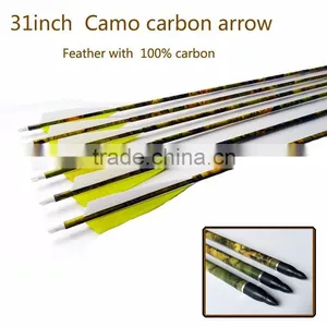 Wholesale 31" Camo Feather Carbon Arrow for Compound Bow and Carbon Arrow thumbnail-1