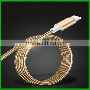 Newest Spring Metal Mobile Phone Usb Charger Data Cable for Iphone thumbnail-1