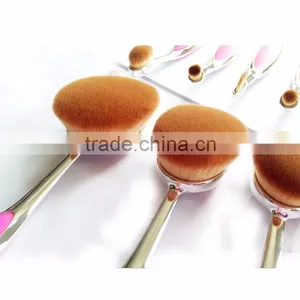 New Arrival Red and White Color ToothBrush Style Private Label Lip Oval Makeup Brush thumbnail-6
