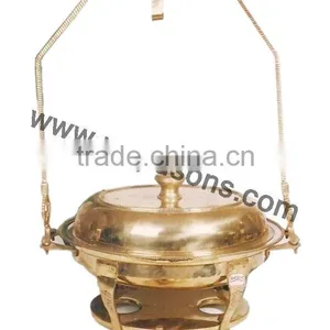 Standing Table Used Chafing Dish | Brass Plated Chafing Dish | Party Supplies Chafing Dish | Hot Design Chafing Dish thumbnail-4