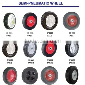 Top Quality Semi Pneumatic Rubber Tyred Wheels thumbnail-2