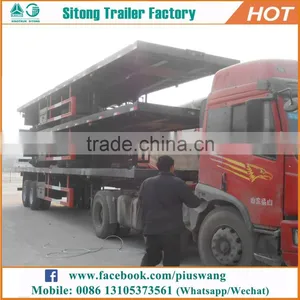 Factory Direct 3 Axles 20 40 Feet Container Platform Truck Trailer Shipping Container Trailers for Sale thumbnail-3