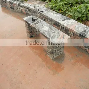 China Multicolor Red Granite Garden Bench thumbnail-3