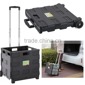 Plastic Folding Shopping Carts With Wheels for Seniors Shopping Trolley thumbnail-4