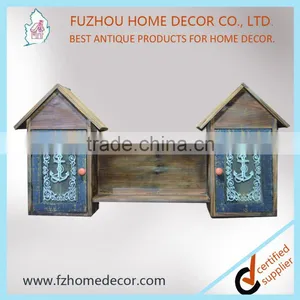 Top SELLING~ Antique Wooden Cabinet With Glass Silk Screen Printing, Wooden Shelf Holder thumbnail-1