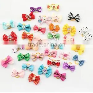CY197 Handmade Pet Grooming Accessories Products Dog Bow Hair Little Flower Bows For Dogs Charms Gift thumbnail-2