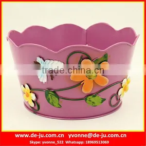Antique Metal Flower Pot Painting Designs thumbnail-2
