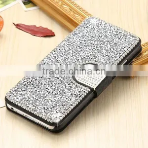 Full Diamond Flip Leather Phone Case for IPhone7, PU Card Slot Leather Back Cover for IPhone 7 Plus thumbnail-4