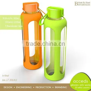 Design Ti-Borosilicate Portable Silicone Water / Tea Travel Bottle Set thumbnail-1