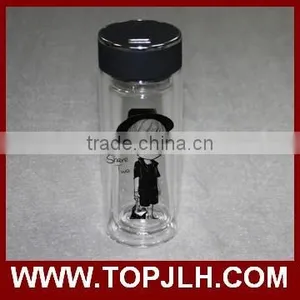 Eco-friendly Heat Transfer Printing Water Bottle, Glass Drinking Double Wall thumbnail-2
