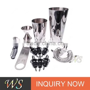WS-CSA4 Weighted Full Boston Shaker Bar Tool Set With Plastic Pouers for Indoor Bar Set thumbnail-1