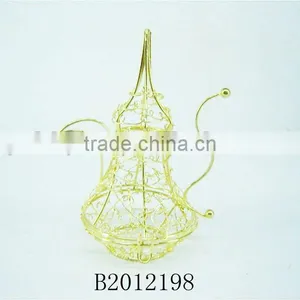 NEW DESIGN!!!Gold Handmade Wire Art Wine Pot for Home Decor thumbnail-1