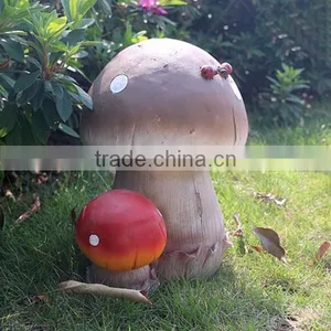 Artificial Ladybug Fairy Mushroom Statue for Garden Decor thumbnail-2