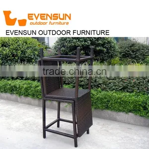 Evensun Rattan Outdoor Patio Plastic Resin Rattan Weaving Wicker High Back Bar Chairs thumbnail-2