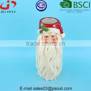 Christmas Decorations Embossed Ceramic Santa Claus Vase thumbnail-2