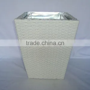 Square PE Rattan Baskets With Zinc Insert thumbnail-1