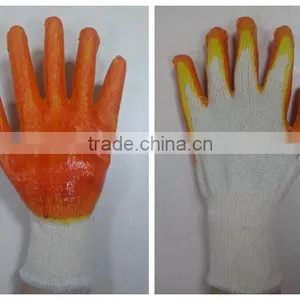 DDSAFETY 10 Gauge Beige T/C Shell Red Mixed Yellow Latex Coated Work Gloves thumbnail-2