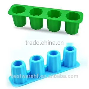 2014 New Design FDA Standard Reb 4 Cups Silicone Ice Cup Mold thumbnail-1