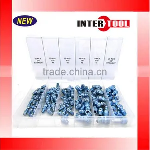 45 Degree and 90 Degree Straight Hydraulic Lubrication Lube Grease Fittings Assortment Zerk Fitting thumbnail-1