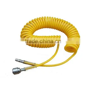 Abrasion Resistance Spiral Pvc Tube Coiled Hose 6mm*4mm Yellow 5m thumbnail-1
