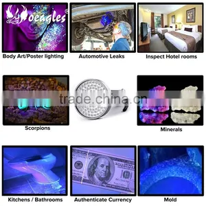 Wholesale 100 LED UV Flashlight 5W High Power UV Black Light 395nm-400nm Purple uv Flashlight Torch thumbnail-5