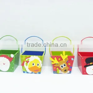 Christmas Deer Duck Snowman Wooden Basket With Handles thumbnail-1