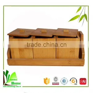 3 Pieces Practical Original Customized Size Bamboo Spice Jar Set thumbnail-6