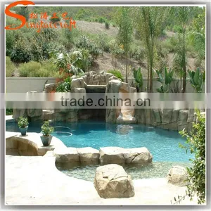 Latest Design Outdoor Fiberglass Rock Waterfall Pool Artificial Rock Waterfall Landscaping thumbnail-2